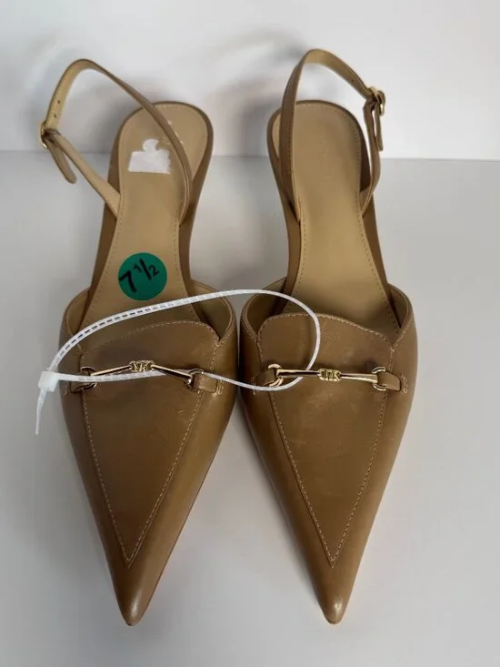 Michael Kors Lena Sling Pumps Natural Sz 7.5M- Delicate Horsebit Hardware NWOT - Picture 8 of 8